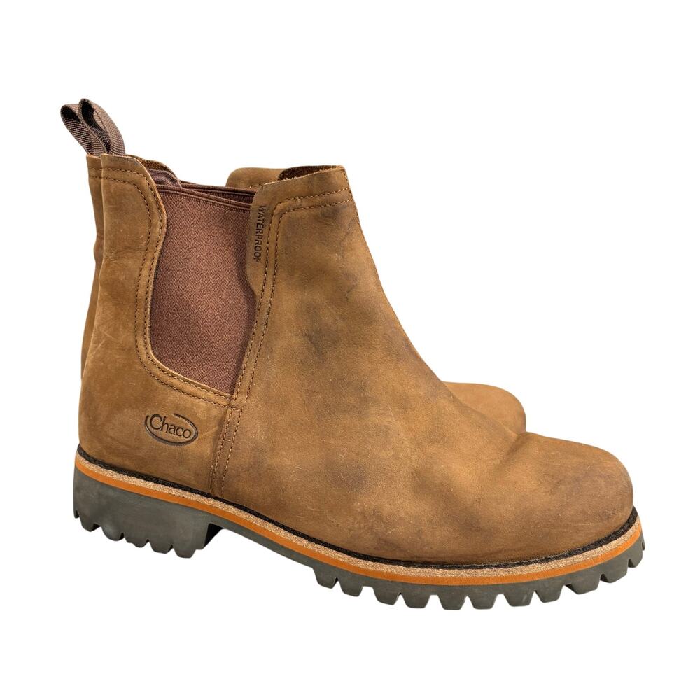Chaco Fields Chelsea Waterproof Leather Boots Women 8 Brown Lug Gorpcore